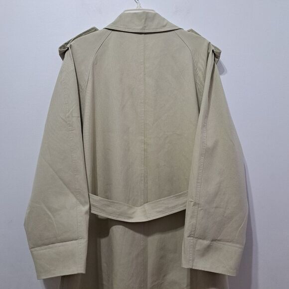 Zhou Mo Oversized Trench Coat Tencel Belted No Size Tag Medium Light Olive NWT - Picture 13 of 17